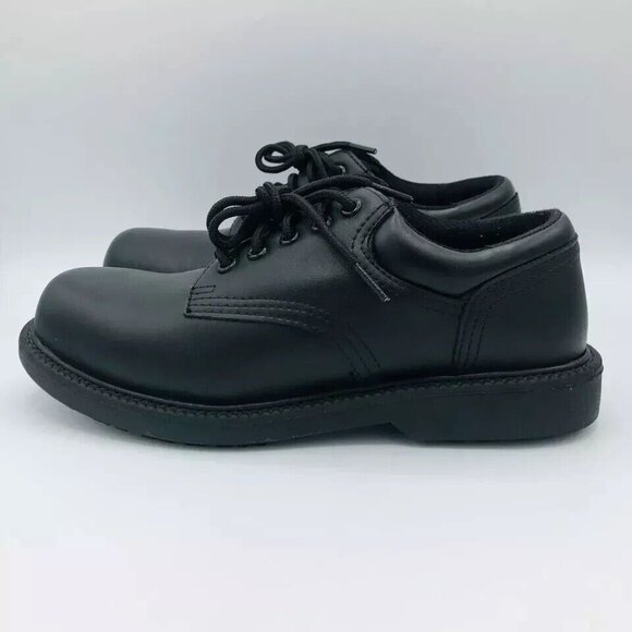 Safe T Step Shoes Mens Size 7 Wide Comfort Black Oxford Lace Up Derby Round Toe - Picture 5 of 9